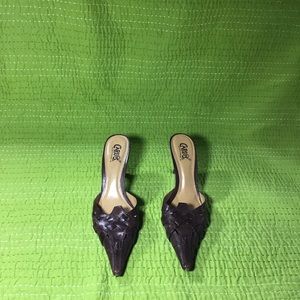 Carlos Santana Brown Leather Mules Pointed Toe